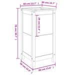 vidaXL Jardinière blanc 40x40x78 cm bois massif de pin