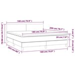 vidaXL Sommier à lattes de lit avec matelas LED Bleu 180x200 cm Tissu