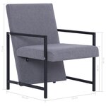 vidaXL Fauteuil gris clair tissu