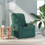 vidaXL Fauteuil de massage inclinable Vert foncé Tissu