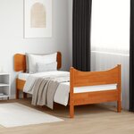 vidaXL Cadre de lit sans matelas cire marron 90x190 cm bois pin massif