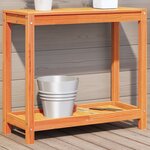 vidaXL Table de rempotage avec étagère cire marron bois massif de pin