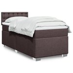 vidaXL Sommier à lattes de lit avec matelas Marron foncé 100x200 cm