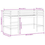 vidaXL Lit mezzanine enfants et tunnel blanc/noir 90x200 cm pin massif