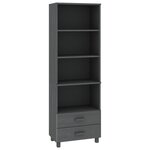 vidaXL Buffet HAMAR Gris foncé 60x35x180 cm Bois de pin massif