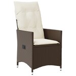 vidaXL Ensemble de Salle à Manger de Jardin 3 pièces avec Coussin Marron Poly Rattan