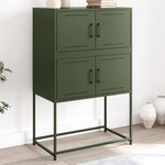 vidaXL Buffet vert olive 68 5x38 5x107 cm acier