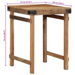 Table à manger vidaXL 55x60x76 cm en bois massif recyclé