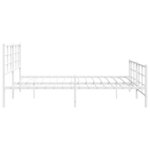 vidaXL Cadre de lit métal sans matelas et pied de lit blanc 183x213 cm