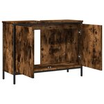 vidaXL Armoire lavabo de salle de bain chêne fumé 80x30x60 cm
