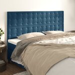 vidaXL Têtes de lit 4 Pièces Bleu foncé 90x5x78/88 cm Velours