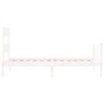 vidaXL Cadre de lit et tête de lit blanc 100x200 cm bois massif