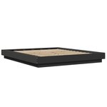 vidaXL Cadre de lit avec lumières LED noir 150x200cm bois d'ingénierie