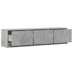 vidaXL Meuble TV avec LED gris béton 165x34x40 cm bois d'ingénierie