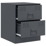 vidaXL Tables de chevet 2 Pièces anthracite 34 5x39x44 cm acier
