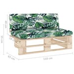 vidaXL Canapé central palette de jardin bois de pin imprégné