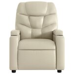 vidaXL Fauteuil inclinable électrique Crème Similicuir