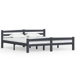 vidaXL Cadre de lit Gris foncé Bois de pin massif 180x200 cm