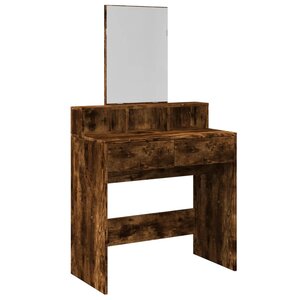 vidaXL Coiffeuse avec miroir chêne fumé 80x41x144 5 cm