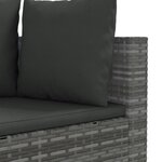 vidaXL Salon de jardin 4 Pièces avec coussins gris résine tressée