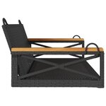 vidaXL Balancelle noir 109x62x40 cm résine tressée