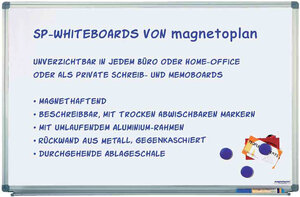 Tableau blanc Magnétique Laqué Cadre Alu (L)2.000 x (H)1.000 mm MAGNÉTOPLAN