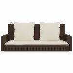 vidaXL Balancelle avec coussins marron 119x56x48 cm résine tressée