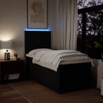 vidaXL Sommier à lattes de lit et matelas Noir 80x200 cm Tissu