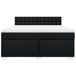 vidaXL Sommier à lattes de lit avec matelas Noir 180x200 cm Tissu