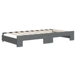 vidaXL Lit de jour avec gigogne et matelas gris foncé 90x190 cm tissu