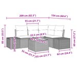 vidaXL Ensemble de canapé jardin 5 pièces avec coussins Noir Poly Rotin