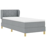 Lit à ressorts vidaXL avec matelas Gris clair 80x200 cm Tissu