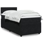 vidaXL Sommier à lattes de lit avec matelas Noir 90x190 cm Velours