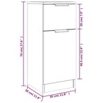 vidaXL Buffets 2 Pièces noir 30x30x70 cm bois d'ingénierie