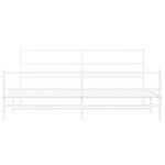 vidaXL Cadre de lit métal avec tête de lit/pied de lit blanc 183x213cm