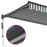 vidaXL Auvent rétractable anthracite et blanc 4x3 m tissu et aluminium