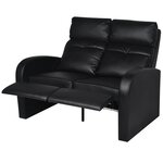 vidaXL Fauteuil inclinable à LED à 2 places cuir artificiel noir