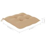 vidaXL Chaises à manger de jardin avec coussins lot de 3 Acacia massif