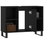 vidaXL Armoire de salle de bain noir 80x33x60 cm bois d'ingénierie