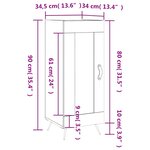 vidaXL Buffet Chêne sonoma 34 5x34x90 cm Bois d'ingénierie