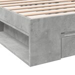 vidaXL Cadre de lit avec tiroir sans matelas gris béton 75x190 cm