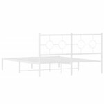 vidaXL Cadre de lit métal sans matelas et tête de lit blanc 150x200 cm