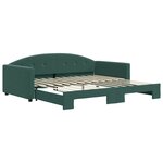 vidaXL Lit de jour avec gigogne sans matelas vert foncé 100x200 cm