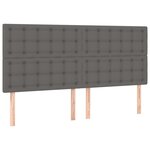 vidaXL Sommier à lattes de lit avec matelas Gris 200x200 cm Similicuir