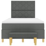 vidaXL Lit à ressorts avec matelas et banc gris foncé 120x200 cm tissu