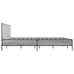 vidaXL Cadre de lit sonoma gris 135x190 cm bois d'ingénierie et métal