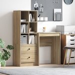 vidaXL Bureau avec rangement en chêne sonoma en bois d'ingénierie