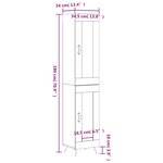 vidaXL Buffet haut Gris béton 34 5x34x180 cm Bois d'ingénierie