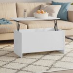 vidaXL Table basse Blanc 102x55 5x52 5 cm Bois d'ingénierie