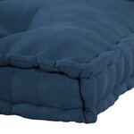 Coussins de canapé en palette avec un dos en tissu bleu